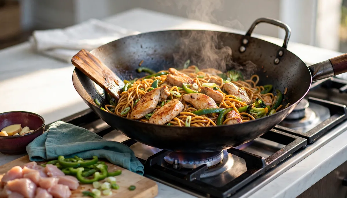Wok nouilles poulet, comment réussir ce plat sauté